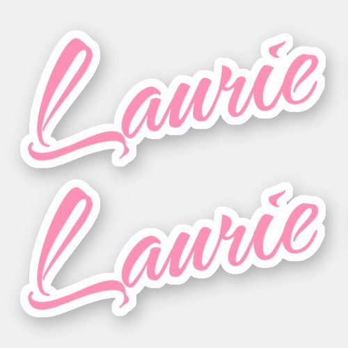 Laurie Name in Pink x2 Sticker