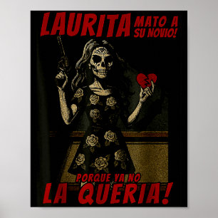 Laurita Mato A Su Novio Funny Mexican Halloween Poster