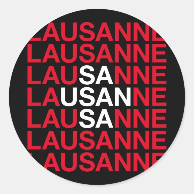 LAUSANNE CLASSIC ROUND STICKER (Front)