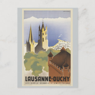 Lausanne Ouchy Switzerland Vintage Europe Postcard
