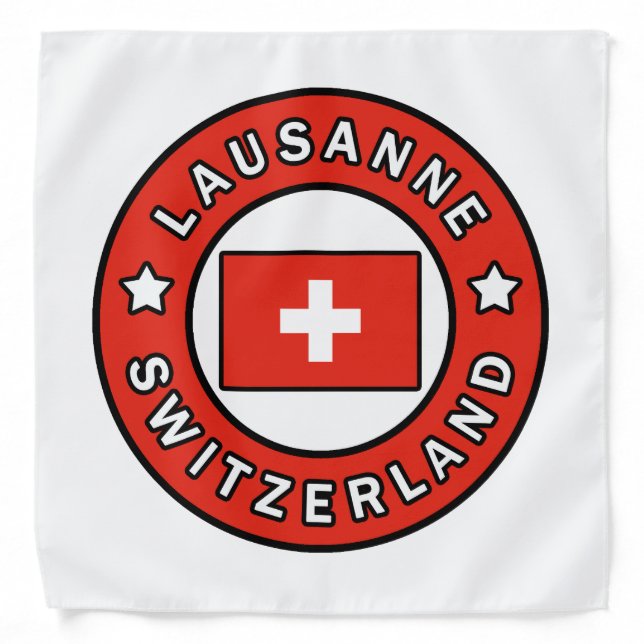 Lausanne Switzerland Bandana (Front)