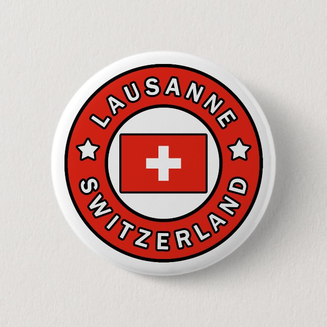 Lausanne Switzerland Button (Front)