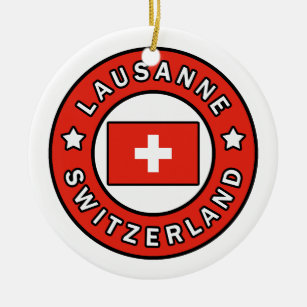 Lausanne Switzerland Ceramic Ornament