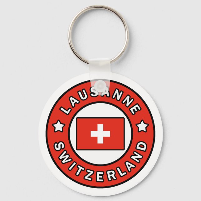 Lausanne Switzerland Keychain (Front)