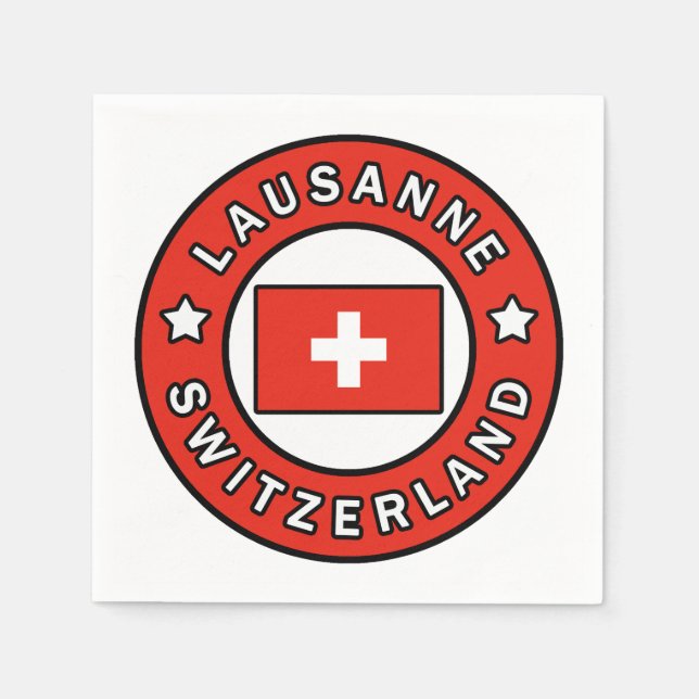Lausanne Switzerland Napkins (Front)