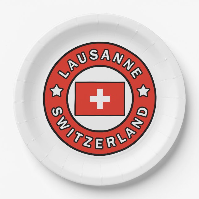 Lausanne Switzerland Paper Plates (Front)