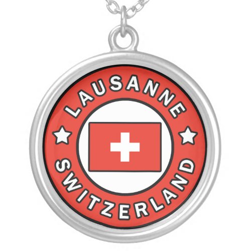 Lausanne Switzerland Silver Plated Necklace