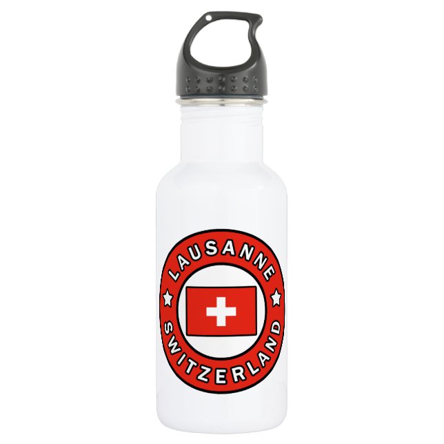 Lausanne Switzerland Stainless Steel Water Bottle (Front)