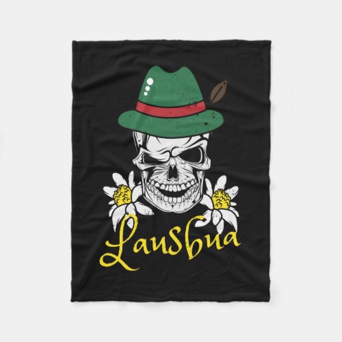 Lausbua Bavaria Skull Bavarian Costumes Fleece Blanket