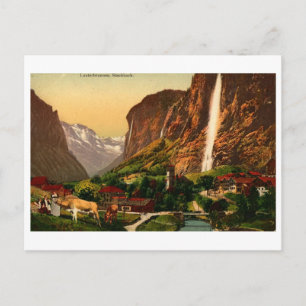 Lauterbrunnen Staubbach Waterfall Switzerland Postcard