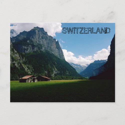 Lauterbrunnen Switzerland mountain scene Postcard