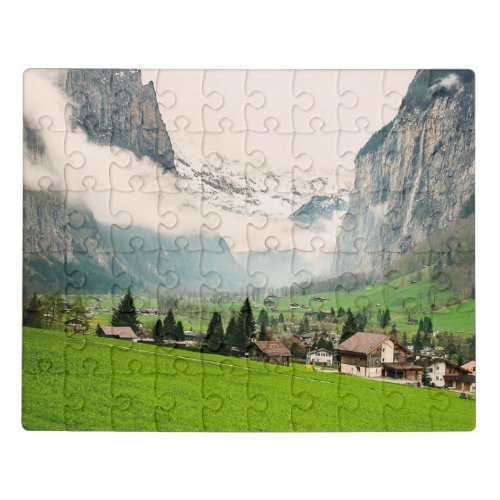 Lauterbrunnen Switzerland stylized Jigsaw Puzzle