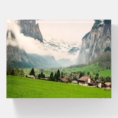 Lauterbrunnen Switzerland stylized Paperweight