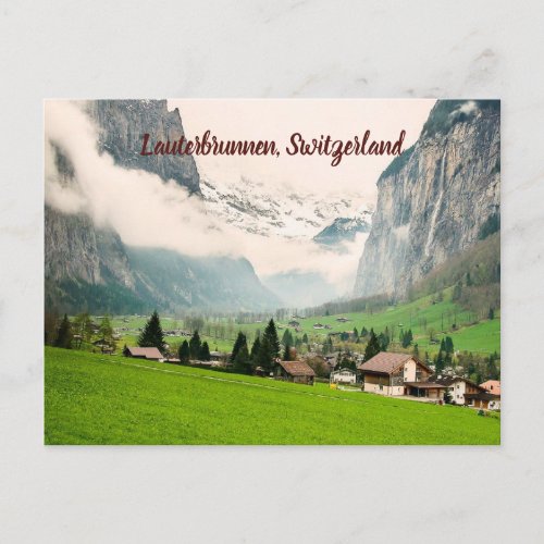 Lauterbrunnen Switzerland stylized Postcard