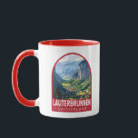 Lauterbrunnen Switzerland Travel Art Vintage Mug<br><div class="desc">Lauterbrunnen retro vector travel design.  Set in a valley featuring rocky cliffs and the roaring Staubbach Falls.</div>