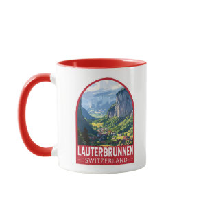 Lauterbrunnen Switzerland Travel Art Vintage Mug
