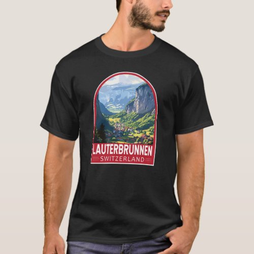 Lauterbrunnen Switzerland Travel Art Vintage T_Shirt