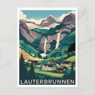 Lauterbrunnen Switzerland Travel Postcard
