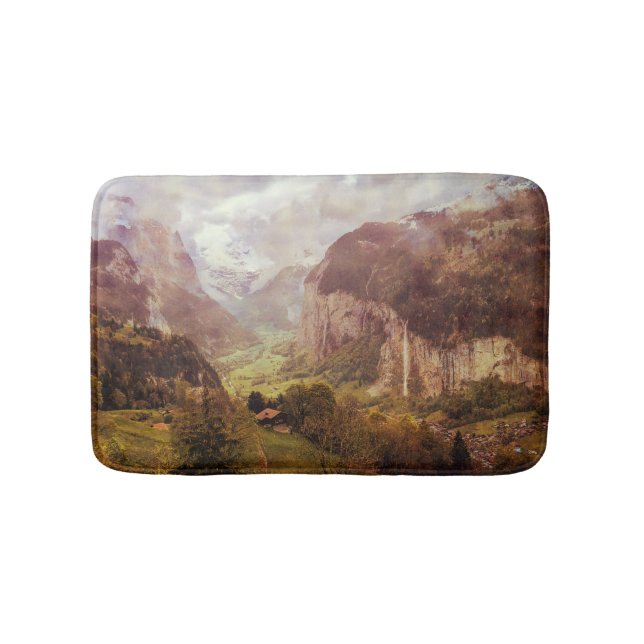 Lauterbrunnen Valley Switzerland Swiss Alpine Bath Mat (Front)