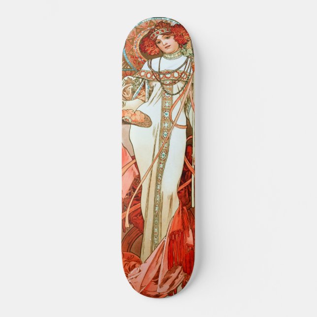 L'Automne by Alphonse Mucha Skateboard (Front)
