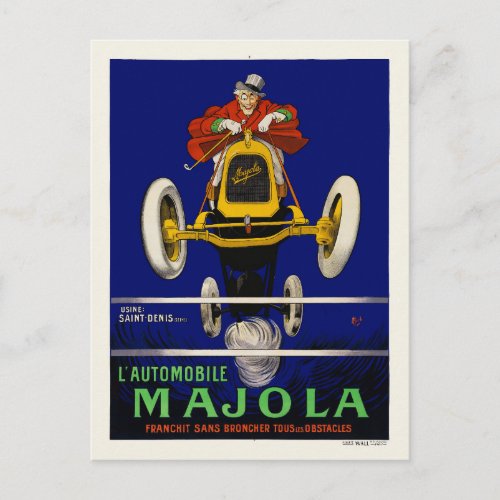 LAutomobile Majola France Vintage Poster 1929 Postcard