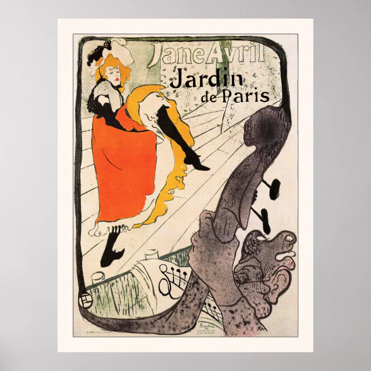 Lautrec Jane Avril, Jardin de Paris Poster Zazzle