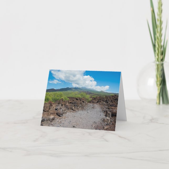 lava and mountain landscape along hoapili trail thank you card (Front)