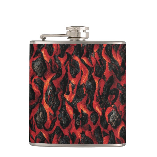 Lava And Volcanic Rocks | Volcano Magma pattern Flask (Front)
