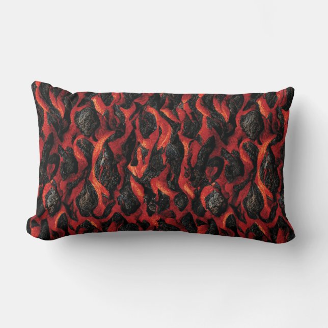 Lava And Volcanic Rocks | Volcano Magma pattern Lumbar Pillow (Front)