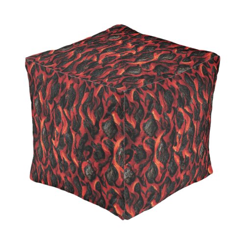 Lava And Volcanic Rocks  Volcano Magma pattern Pouf