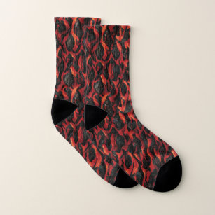 Lava And Volcanic Rocks   Volcano Magma pattern Socks