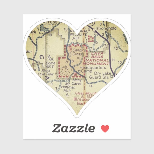 Lava Beds National Monument Map Sticker (Sheet)