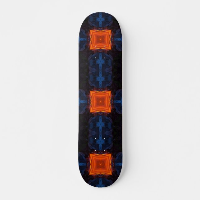 Lava black charcoal abstract art skateboard (Front)