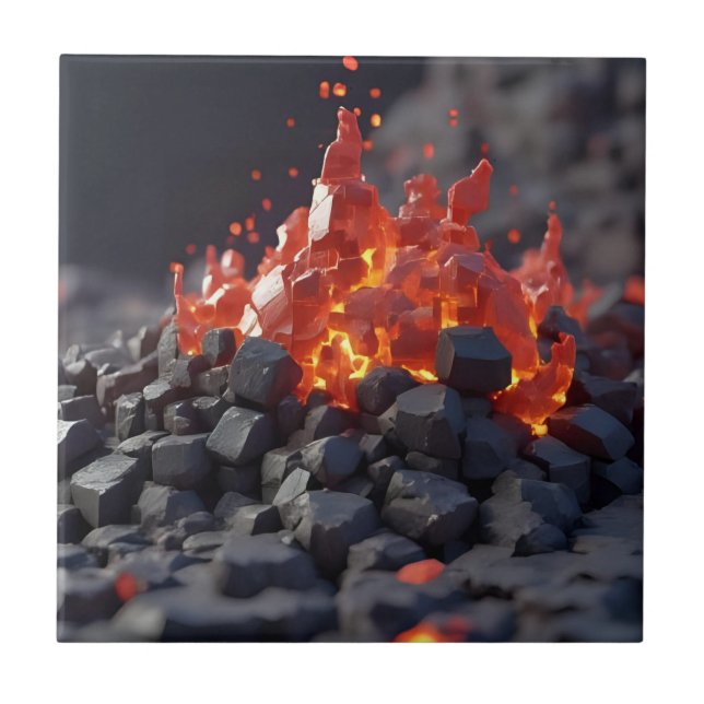 Lava Blocks Ceramic Tile (Front)