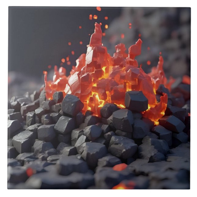 Lava Blocks Ceramic Tile (Front)