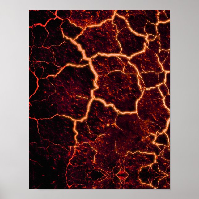 lava cracked background fire poster (Front)
