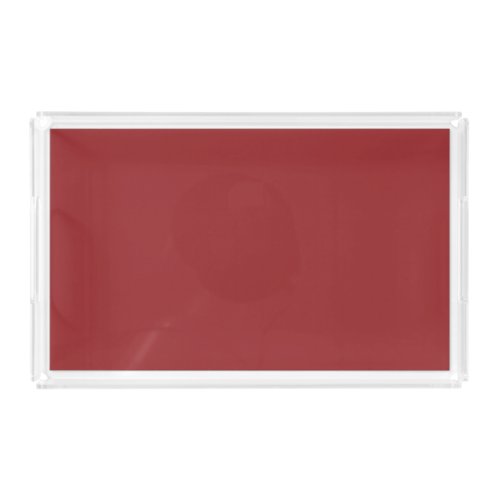 Lava Falls Red Solid Color Print Burgundy Acrylic Tray