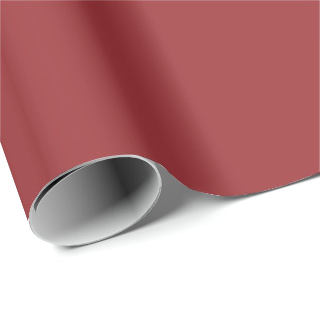Lava Falls Red Solid Color Print, Burgundy Wrapping Paper (Roll Corner)