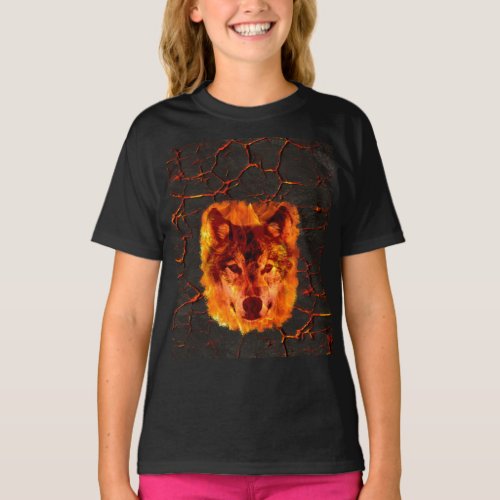 Lava Fire Wolf T_Shirt