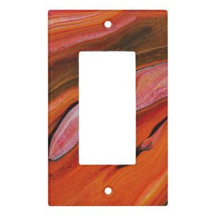 Lava Flow Abstract Red Orange Fluid Art Light Switch Cover