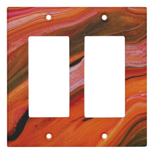 Lava Flow Abstract Red Orange Fluid Art Light Switch Cover