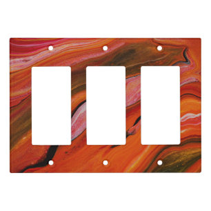 Lava Flow Abstract Red Orange Fluid Art Light Switch Cover