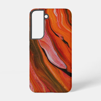 Lava Flow Abstract Red Orange Fluid Art Samsung Galaxy S22 Case