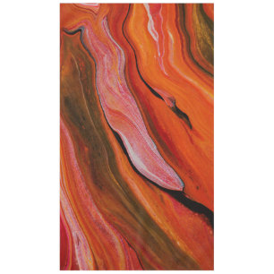 Lava Flow Abstract Red Orange Fluid Art Tablecloth