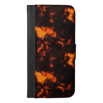 Lava Flow Bright Orange & Black Volcanic Iphone 6/6s Plus Wallet Case by SterlingMoon at Zazzle