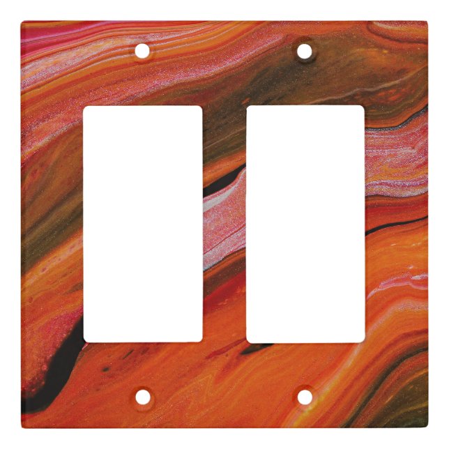 Lava flow in different shades of red light switch cover (Front)