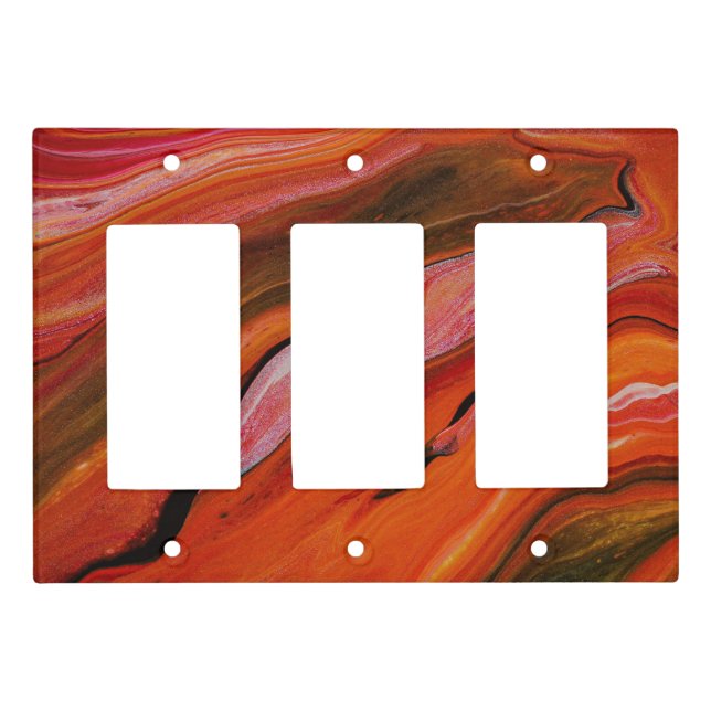 Lava flow in different shades of red light switch cover (Front)