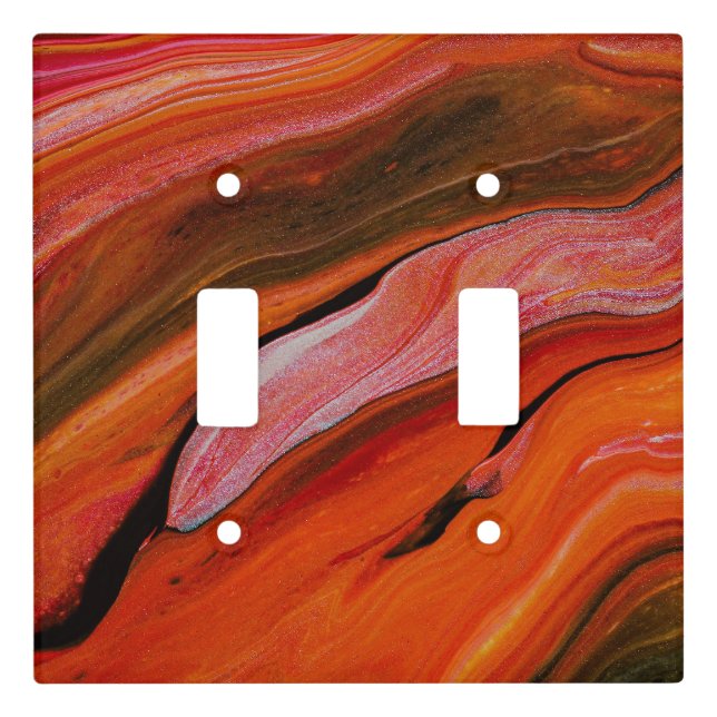 Lava flow in different shades of red light switch cover (Front)
