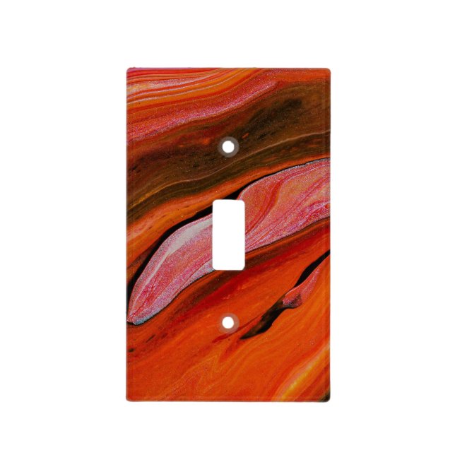 Lava flow in different shades of red light switch cover (Front)