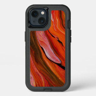 Lava flow in different shades of red iPhone 13 case